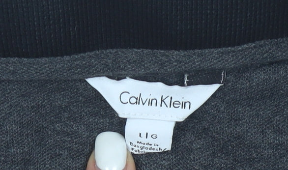 Calvin Klein Men's Purple Black Colourblock Polo Shirt Size L