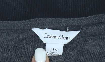 Calvin Klein Men's Purple Black Colourblock Polo Shirt Size L