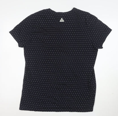 Blend Womens Blue Geometric Cotton Short Sleeve T-Shirt XL