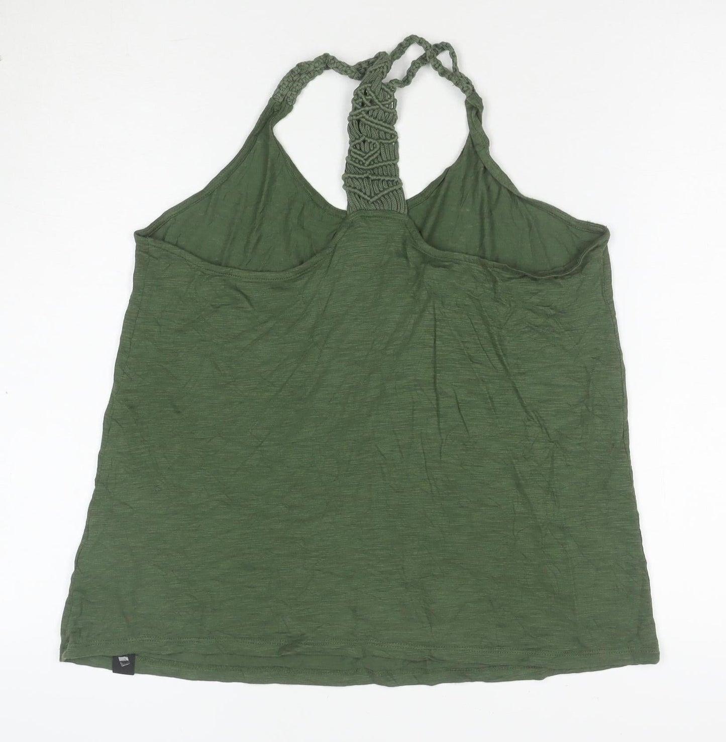 Superdry Women Green Halter Crochet Camisole Tank Top Size M