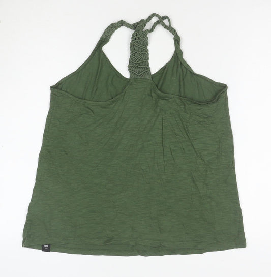 Superdry Women Green Halter Crochet Camisole Tank Top Size M
