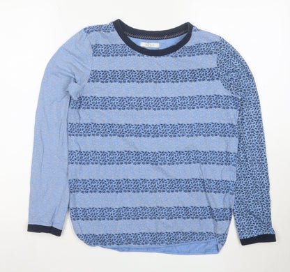 White Stuff Womens Blue Striped Long Sleeve Cotton T-Shirt UK 10
