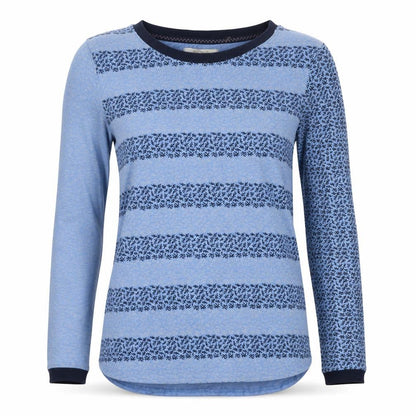 White Stuff Womens Blue Striped Long Sleeve Cotton T-Shirt UK 10