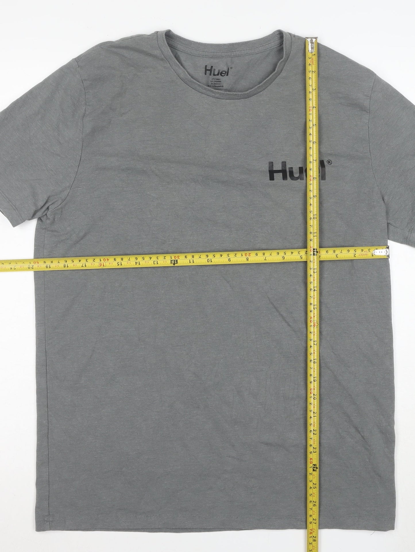 Huel Men's Grey XL Crew Neck Short Sleeve T-Shirt