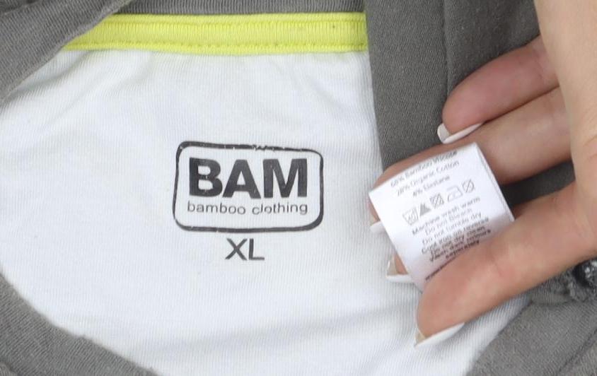 BAM Men's Khaki Bamboo Cotton Crew Neck Short Sleeve T-Shirt XL