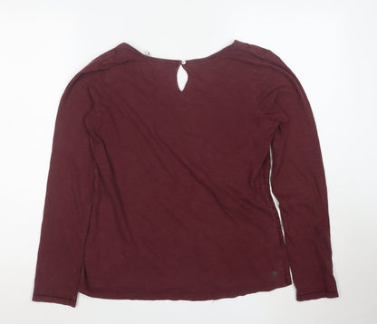 FatFace Women's Red Embroidered Long Sleeve Tunic Blouse Size 12