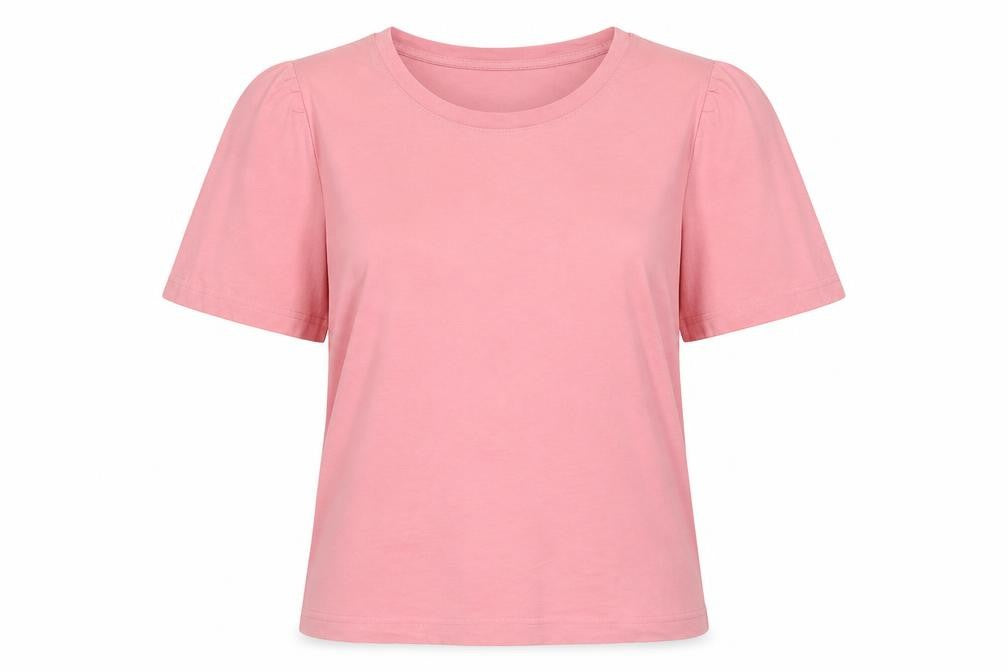 Monki Women's Pink Cotton Short Sleeve Basic T-Shirt M