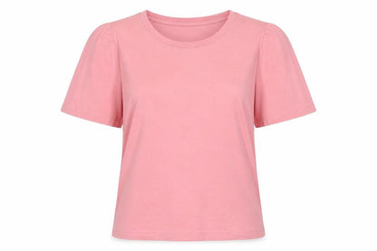 Monki Women's Pink Cotton Short Sleeve Basic T-Shirt M