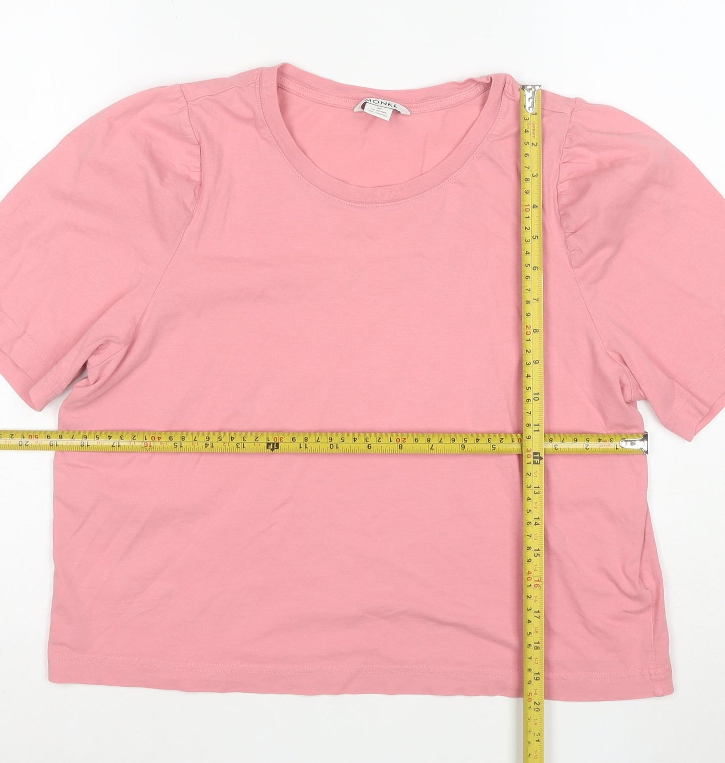 Monki Women's Pink Cotton Short Sleeve Basic T-Shirt M