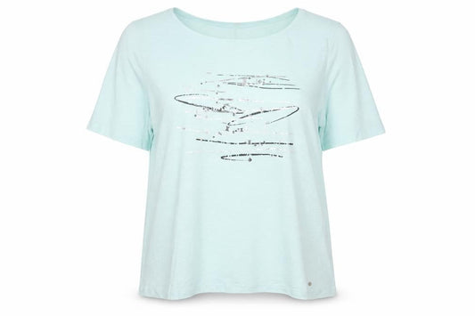 Betty Barclay Women's Blue Cotton Studded T-Shirt Size 20