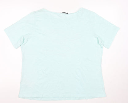 Betty Barclay Women's Blue Cotton Studded T-Shirt Size 20