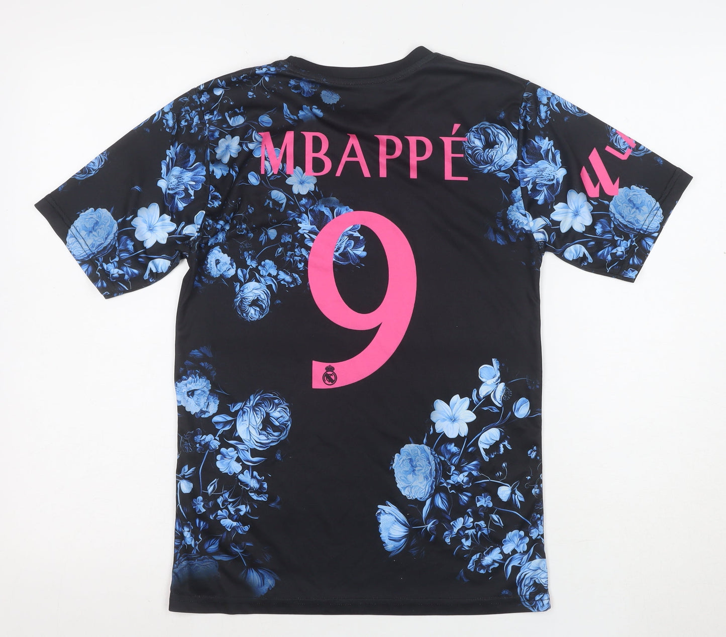Adidas Boys Black Floral Real Madrid Football Jersey Top Size 164