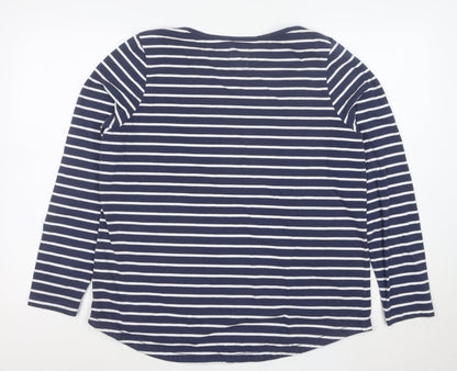 Fat Face Women’s Blue Striped Long Sleeve Breton T-Shirt Size 16