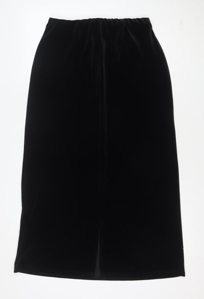 Twotone Womens Black Velvet Pencil Skirt Size 12 Stretch