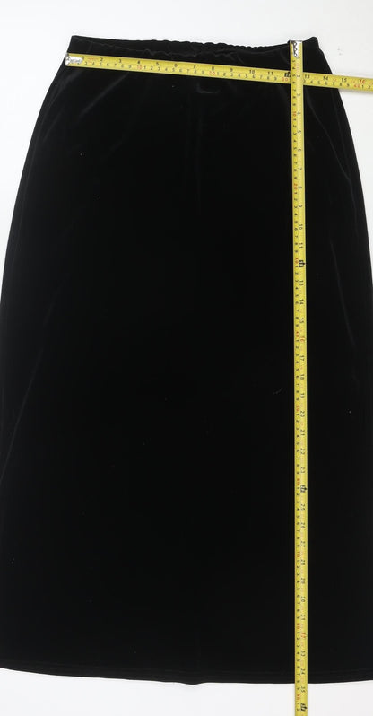 Twotone Womens Black Velvet Pencil Skirt Size 12 Stretch