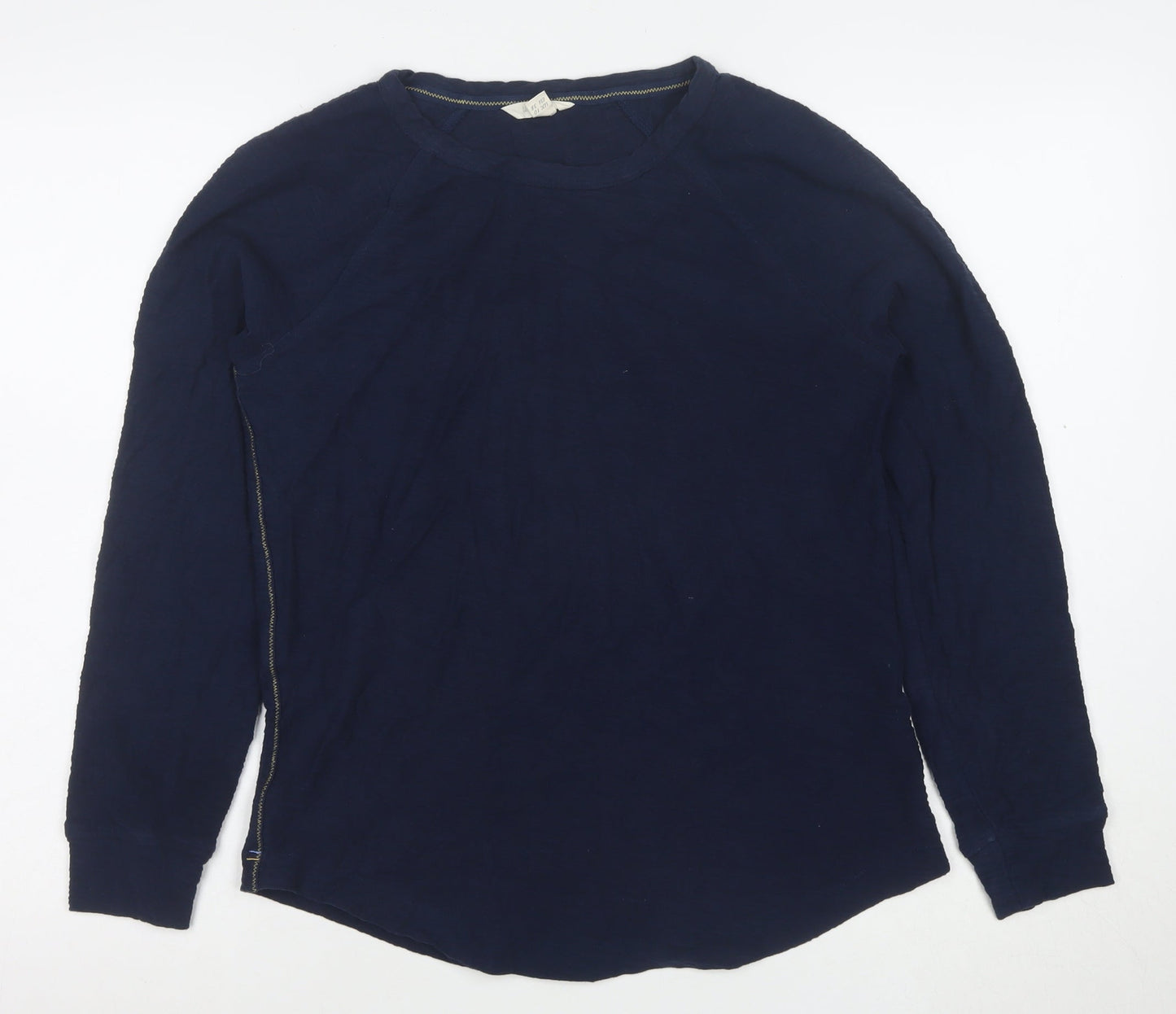 White Stuff Women's Blue Long Sleeve Cotton Zip T-Shirt UK 10