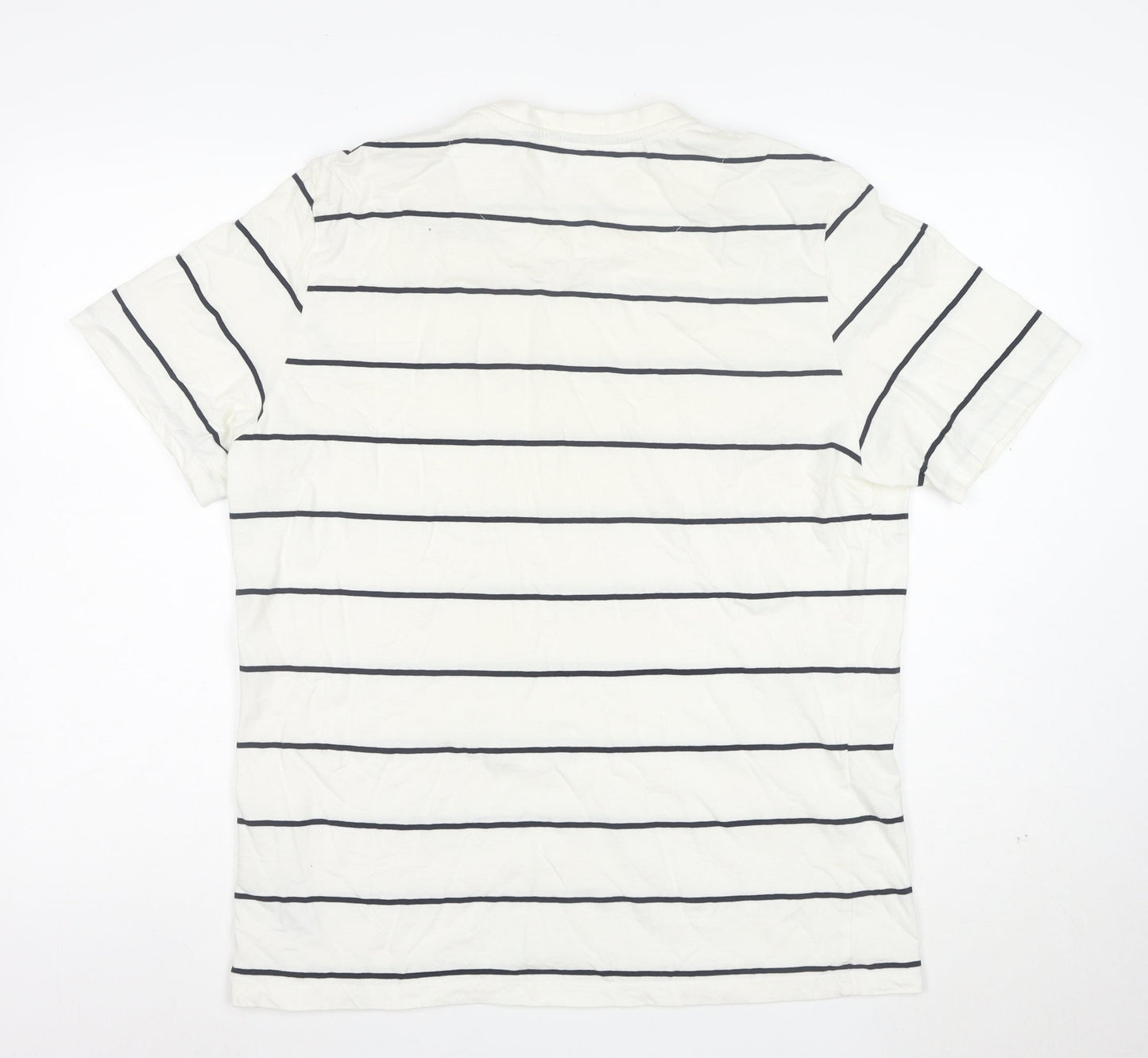 Casual Friday Men's White Striped Organic Cotton T-Shirt XL