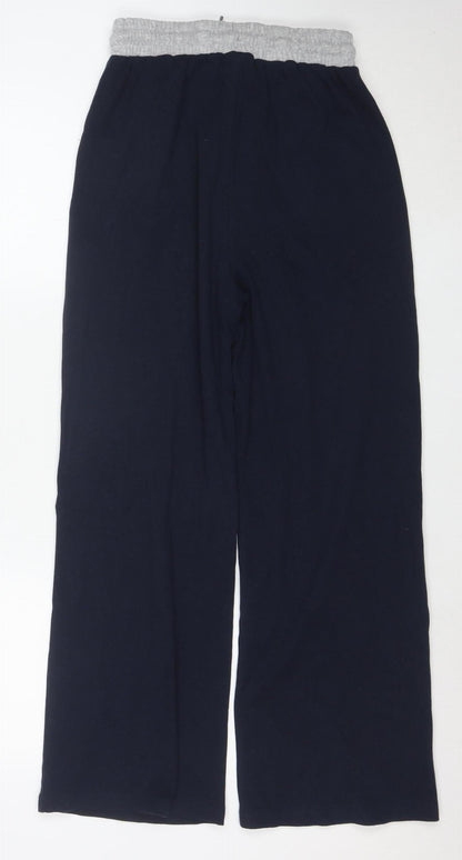 Pink Vanilla Womens Blue Jogger Trousers Size M Elastic Waist Cotton