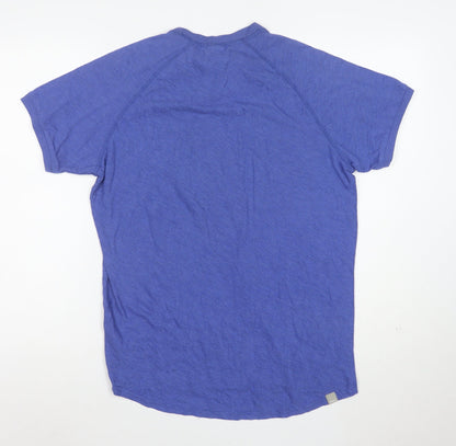 Bench Womens Blue Basic Short Sleeve Crew Neck T-Shirt M
