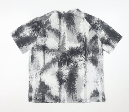 J.Lindeberg Men's Multicoloured Palm Print Cotton T-Shirt L