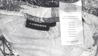 J.Lindeberg Men's Multicoloured Palm Print Cotton T-Shirt L