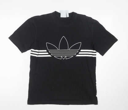 Adidas Men's Black XS Trefoil Logo Short Sleeve Cotton T-Shirt