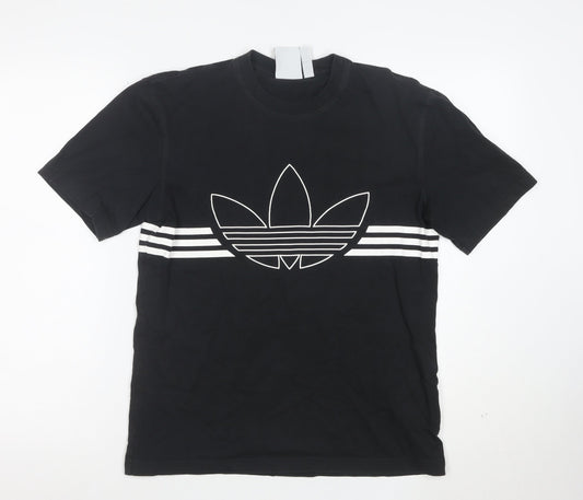 Adidas Men's Black XS Trefoil Logo Short Sleeve Cotton T-Shirt