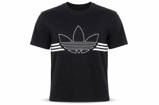 Front view of Adidas Men's Black XS Trefoil Logo Short Sleeve Cotton T-Shirt
