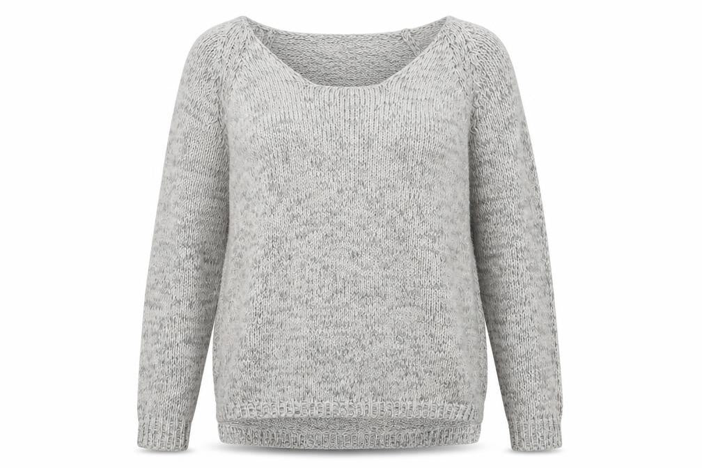 Stradivarius Women Grey Chunky-Knit Pullover Jumper Size 12