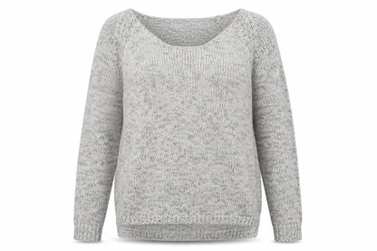 Stradivarius Women Grey Chunky-Knit Pullover Jumper Size 12