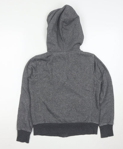 UNIQLO Women's Grey Full Zip Hoodie Small Fleece Lined Casual