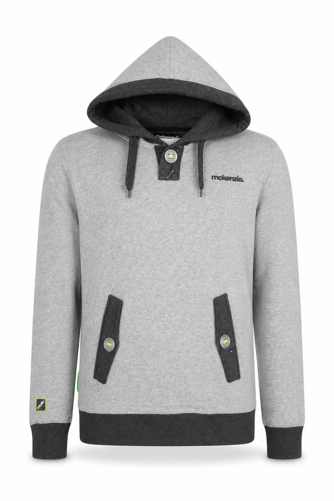 McKenzie Men’s Grey Henley Hoodie Medium Hooded Sweatshirt