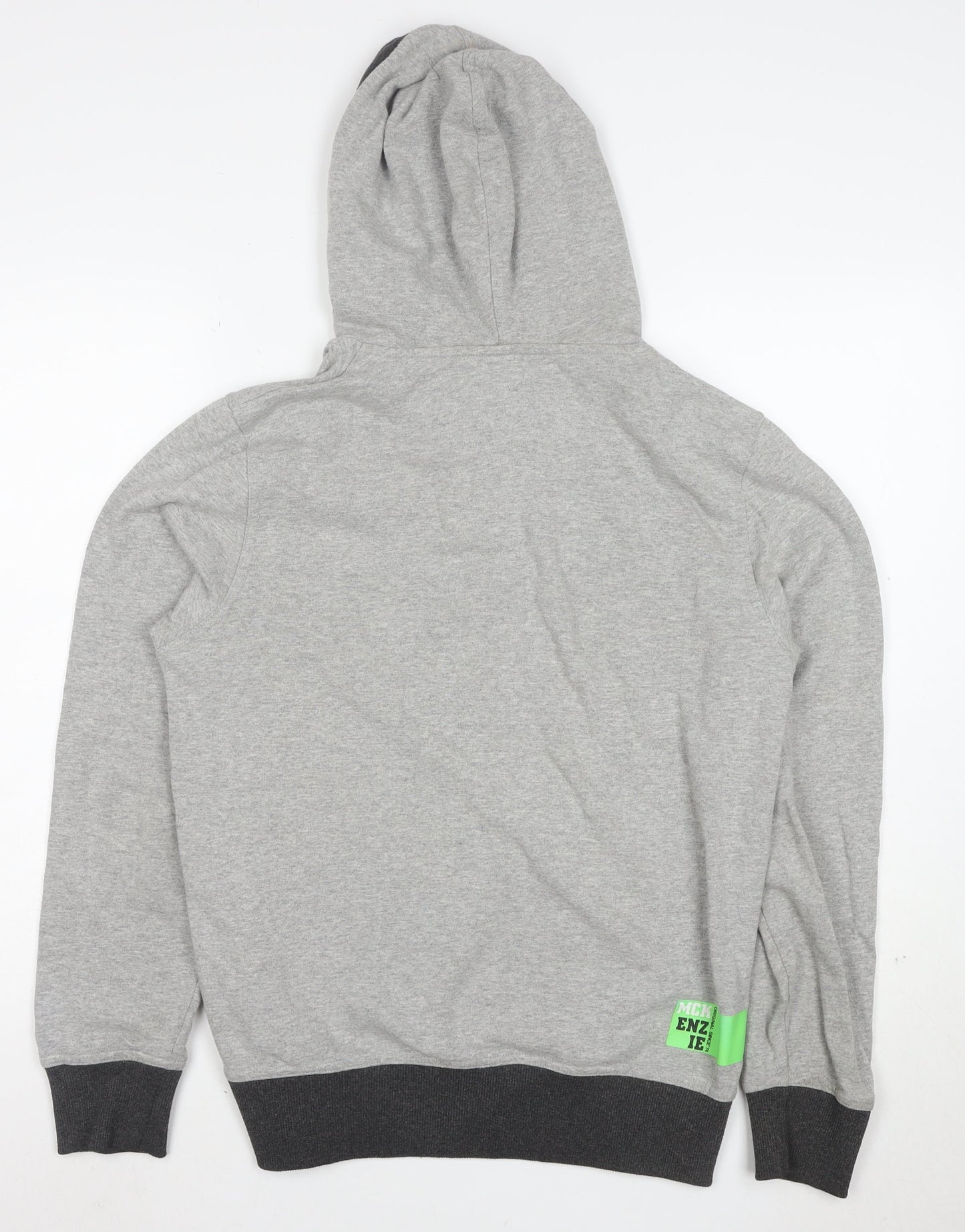 McKenzie Men’s Grey Henley Hoodie Medium Hooded Sweatshirt