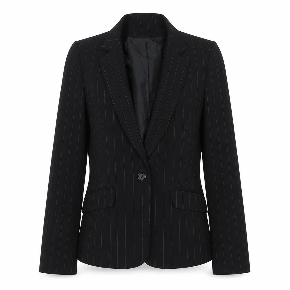 Dorothy Perkins Women’s Black Pinstripe Blazer Size 10 Regular Fit