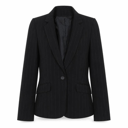 Dorothy Perkins Women’s Black Pinstripe Blazer Size 10 Regular Fit