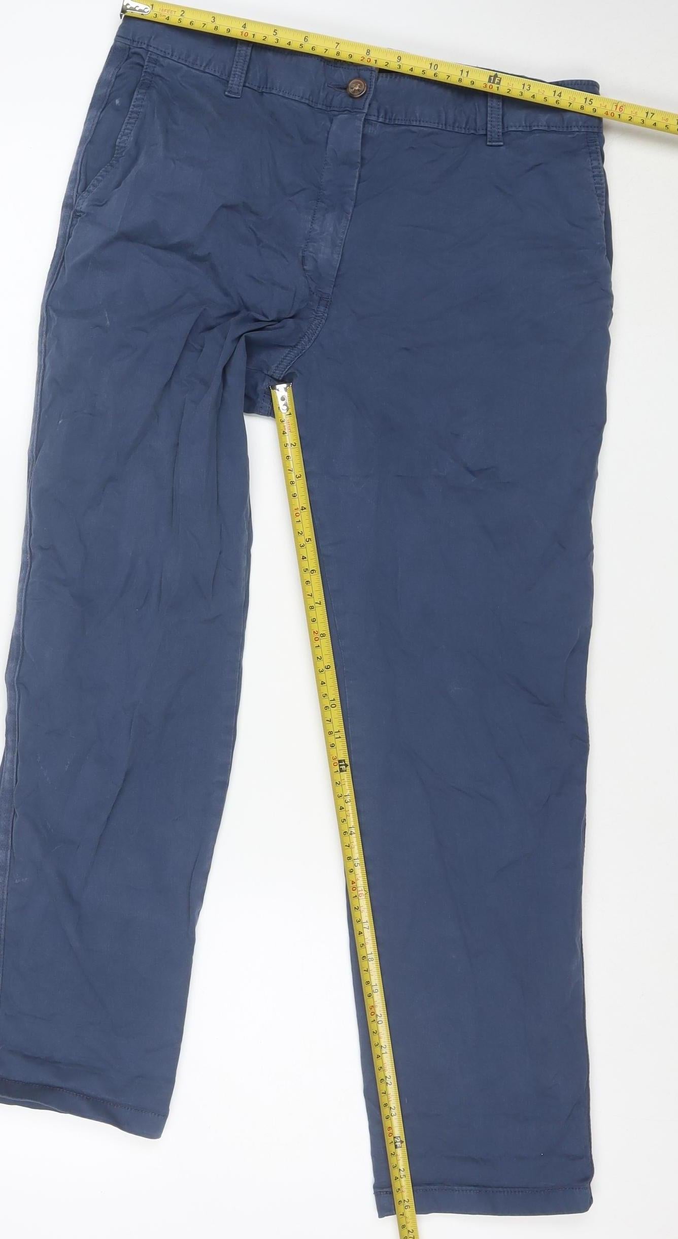 Marks and Spencer Women's Blue Size 10 Chino Trousers