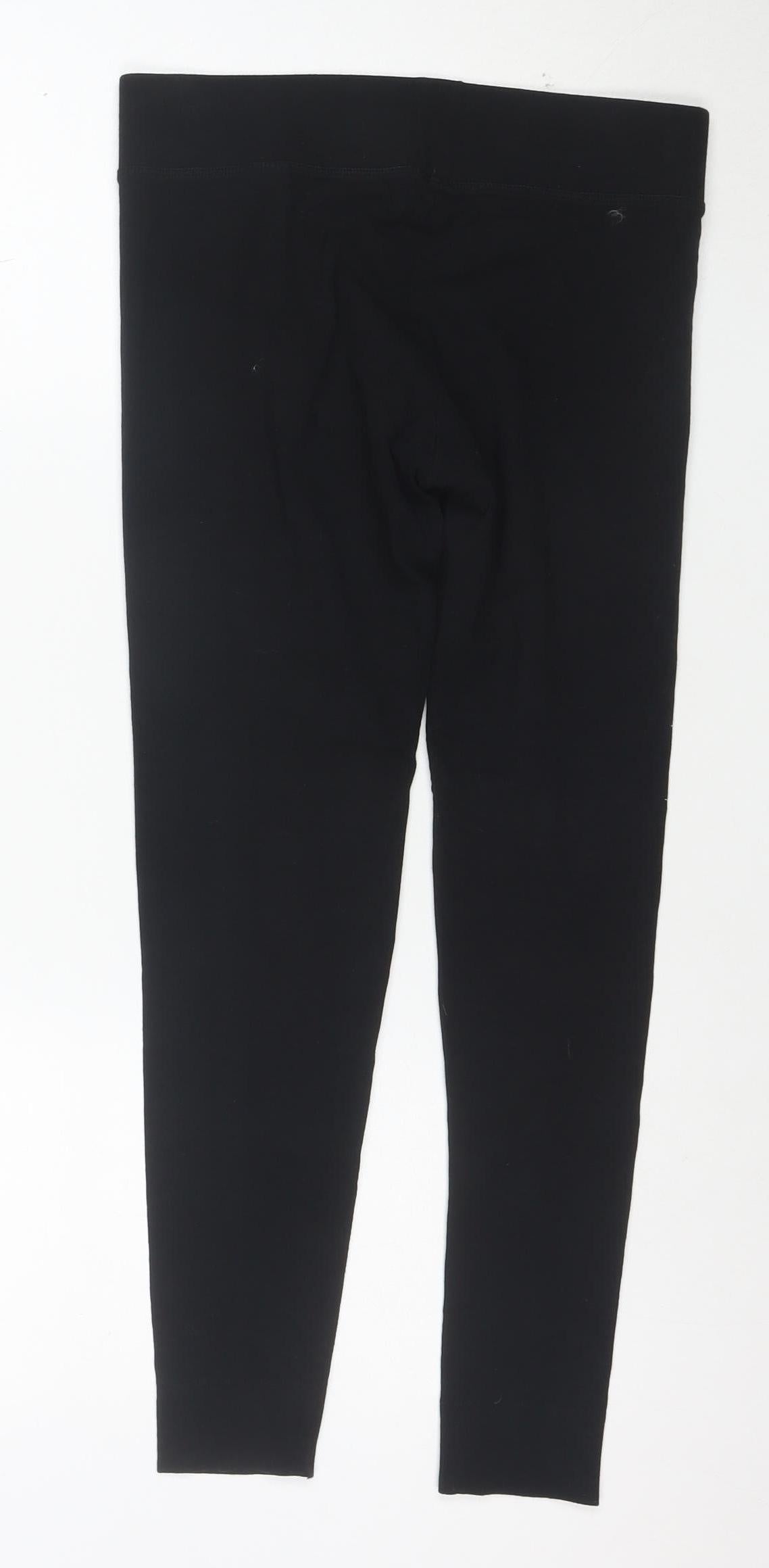 Marks and Spencer Women Black Size 8 Cotton Stretch Leggings