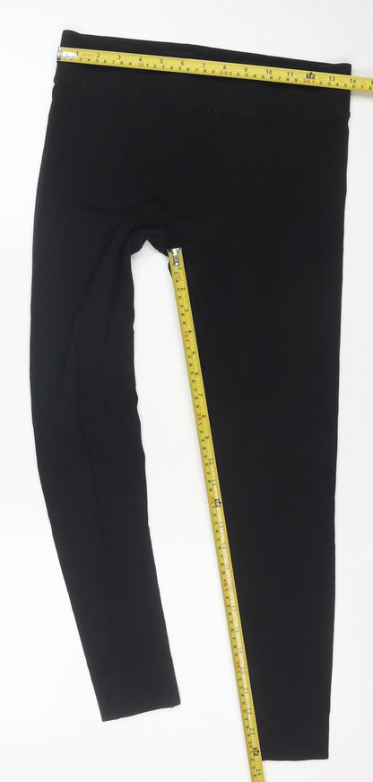 Marks and Spencer Women Black Size 8 Cotton Stretch Leggings