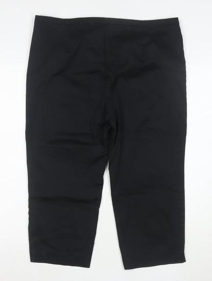 Marks and Spencer Women's Black Size 16 Petite Stretch Cotton Trousers