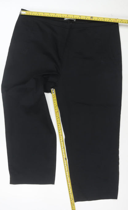 Marks and Spencer Women's Black Size 16 Petite Stretch Cotton Trousers