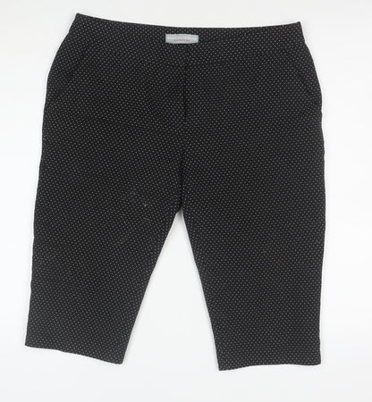 Dorothy Perkins Women's Black Polka Dot Cropped Trousers UK 12