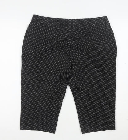 Dorothy Perkins Women's Black Polka Dot Cropped Trousers UK 12