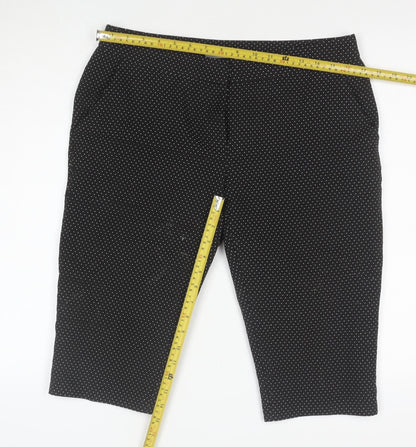 Dorothy Perkins Women's Black Polka Dot Cropped Trousers UK 12
