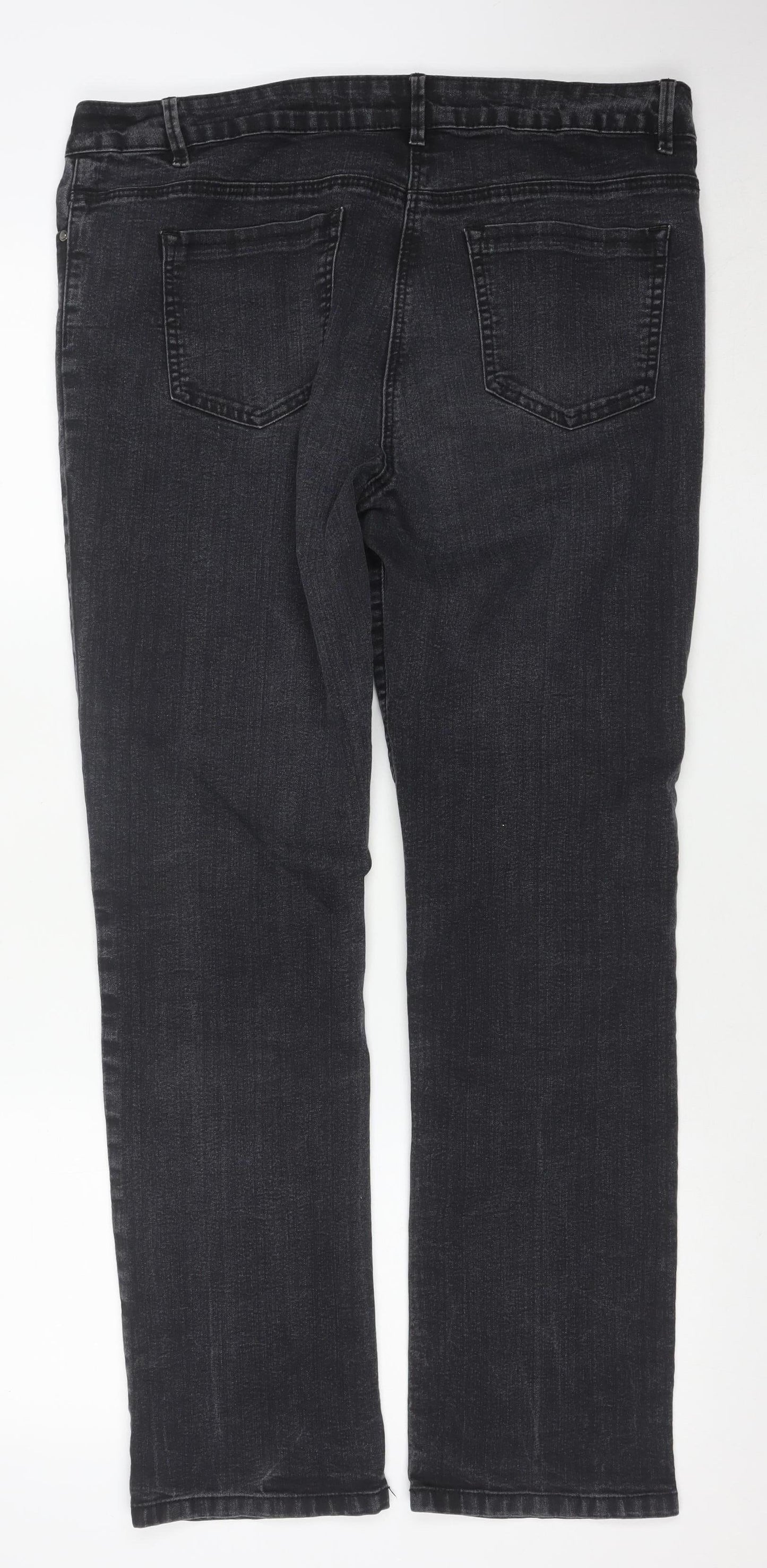 George Women's Black Straight Leg Stretch Jeans Size 16 Regular