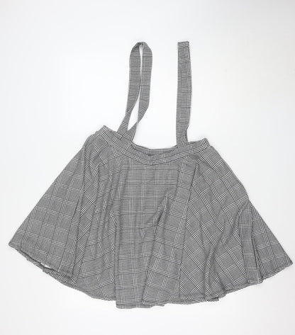 Boohoo Women's Black Check Wrap Skirt Size 16 Stretch Jersey