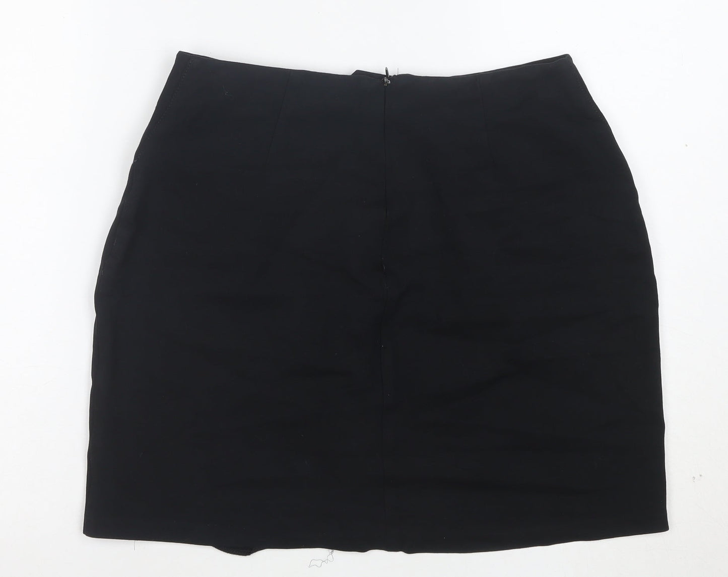 Wallis Women Black Size 10 Pencil Stretch Knee Length Skirt