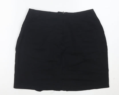 Wallis Women Black Size 10 Pencil Stretch Knee Length Skirt