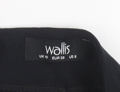 Wallis Women Black Size 10 Pencil Stretch Knee Length Skirt