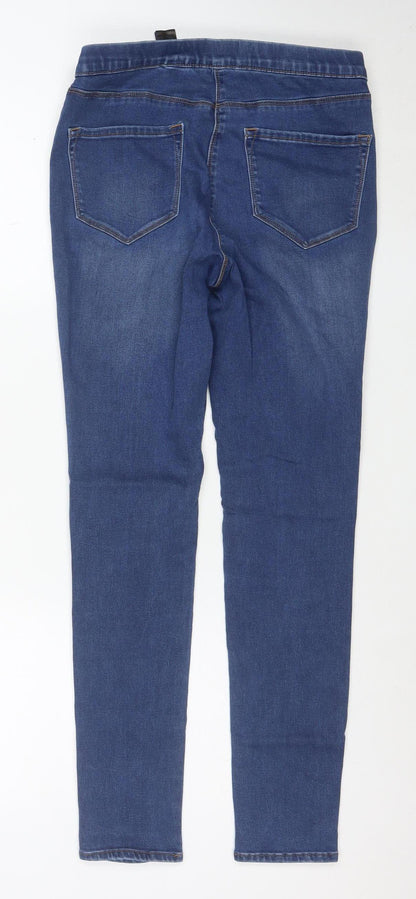 Next Women Blue 10R Jegging Jeans Cotton Blend Stretch Slim Fit