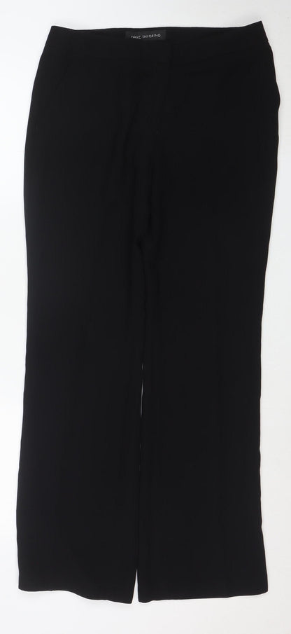 Next Women's Black Regular Fit Tailored Stretch Trousers Size 10